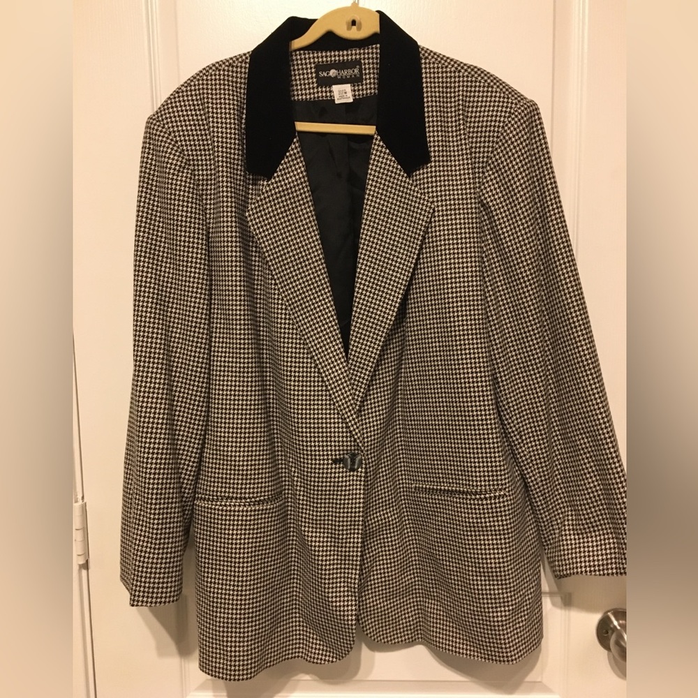 Sag Harbor Houndstooth Blazer Size 22W